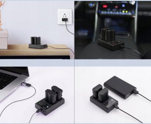 Ładowarka do aparatu Kf Podwójna Ładowarka Usb Do Lp-e6 N Nh Canon Eos R5 R6 R 5d 90d 6d 7d 80d K&f / Kf28.0007 4