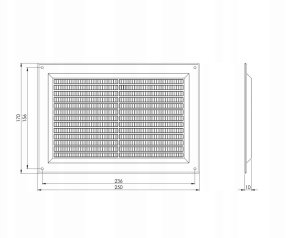 GRILLE VENTILATION 250X170, GRAY 3