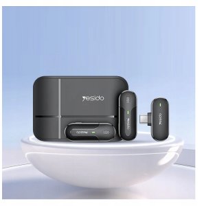 yesido KR17 Mikrofon MEMS 2szt. Klips Type-C, Wireless 2.4GHz, BLACK / CZARNY 3