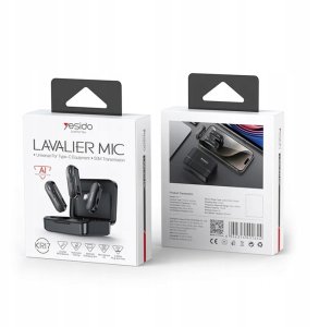 yesido KR17 Mikrofon MEMS 2szt. Klips Type-C, Wireless 2.4GHz, BLACK / CZARNY 7