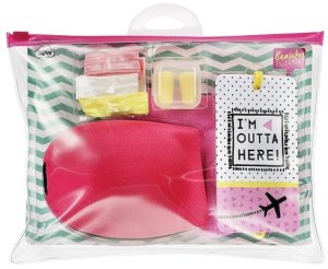 Inflight Essential Kit Set Beauty Junky: Beauty Junky, Hair Elastic, 3 pcs + Beauty Junky, Foam Earplugs + Beauty Junky, Luggage Tag, Metal Keyring + Beauty Junky, Textile Socks, For Women + Beauty Junky, Sleep Mask, Universal For Women 2