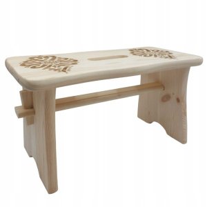 Krzesełko Drewniane w Stylu Góralskim Parzenica Stołek Ryczka Taboret Sosna 2