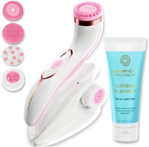 LUMINEO Professional Line Szczoteczka do twarzy Brush Pro różowa + Żel oczyszczajacy Lumineo do wszystkich typów cery 100 ml 1