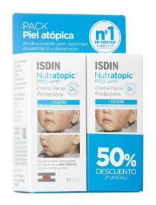 Krem do Twarzy Isdin Nutratopic Pro-AMP Ochraniacz skóry Skóry atopowej Dzieci 2 x 50 ml 1