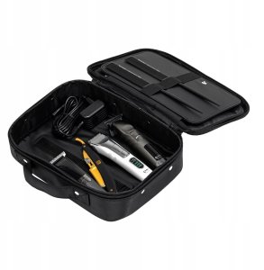 Kuferek fryzjerski barberski czarny materiał 4