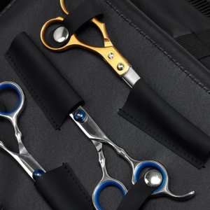 Kuferek fryzjerski barberski czarny materiał 5