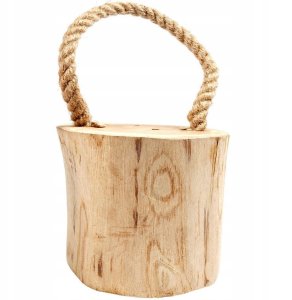 Home Styling Collection Stoper odbojnik ogranicznik do drzwi drewniany z liną 15 cm 2