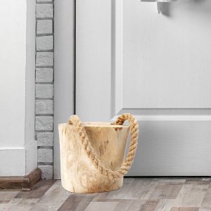 Home Styling Collection Stoper odbojnik ogranicznik do drzwi drewniany z liną 15 cm 3