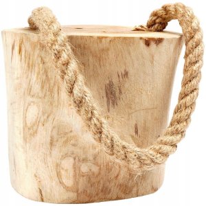 Home Styling Collection Stoper odbojnik ogranicznik do drzwi drewniany z liną 15 cm 10