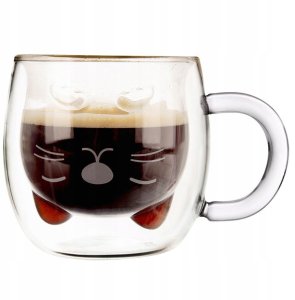Pan i Pani Gadżet Szklanka termiczna z podwójną ścianką KOTEK 270 ml 3
