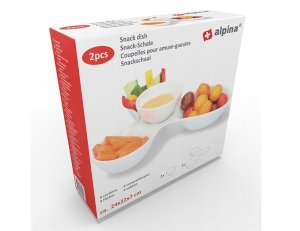 Miseczki na przekąski ceramiczne białe 26x22x6,5 cm 2