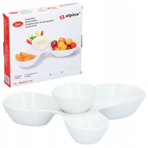 Miseczki na przekąski ceramiczne białe 26x22x6,5 cm 5