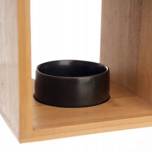 Kominek zapachowy bambusowy porcelanowy czarny 12x11x14 cm 5