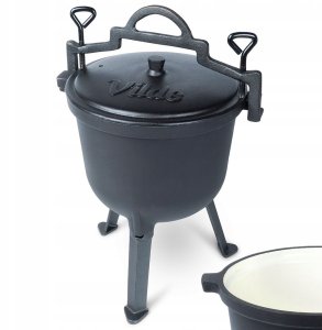 Kociołek żeliwny emaliowany na nóżkach z pokrywką CAST LINE 8 l 3