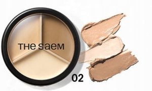 SAEM Cover Perfection Korektor do twarzy Triple Pot 02 Contour Beige 1