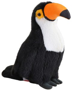LeanToys Pluszowa Maskotka Przytulanka Ptak Tukan Czarno Biały 30cm 2