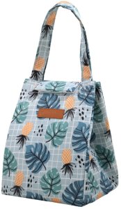 Torba Termiczna Izolacyjna Śniadaniowa Lunch Bag Liście Ananasy 25cm 2