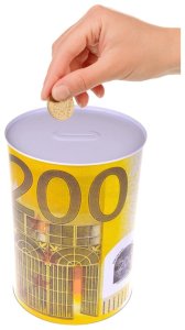 Metalowa Skarbonka Puszka Banknot 200 Euro 16,5 x 12cm 2