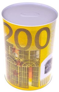 Metalowa Skarbonka Puszka Banknot 200 Euro 16,5 x 12cm 3