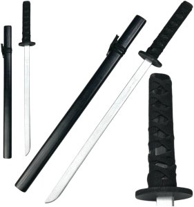 Drewniana Katana Miecz Do Zabawy Treningu Rekwizyt Czarny 70cm 1
