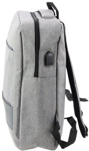Plecak Miejski Biznesowy USB Przegroda Środkowa Szary 14L 2