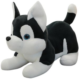 Pluszowa Maskotka Przytulanka Piesek Husky Czarno-Biały 30cm 3