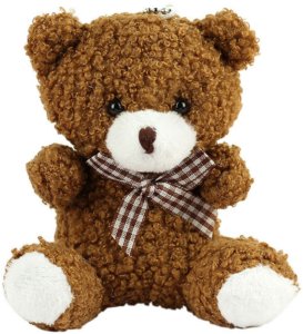 Miś Pluszowy Brelok Zawieszka Ozdoba Brązowy 8cm 1