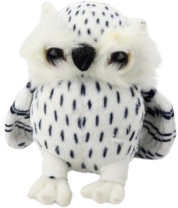Pluszowa Mała Sowa Maskotka Przytulanka Biała Czarne Cętki 15cm 1