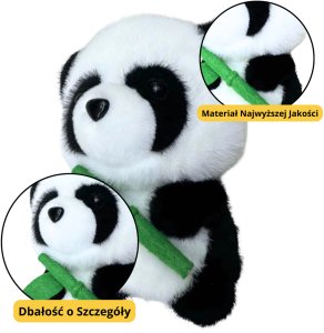 Pluszowa Maskotka Przytulanka Panda Z Bambusem 18cm 1
