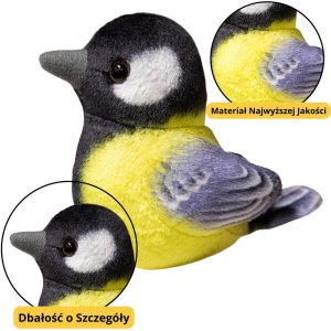 Mały Pluszowy Ptak Niebieski Sikorka Szczygieł 10cm 4