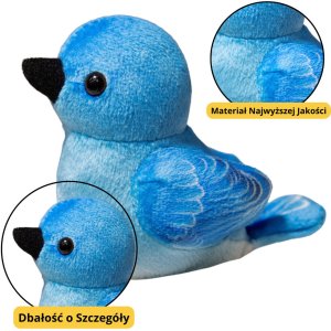 Mały Pluszowy Ptak Niebieski Sikorka Szczygieł 10cm 5