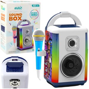 LeanToys Zestaw Muzyczny Sound Box Mikrofon Głośnik Bluetooth MP3 Nagrywanie LED 2