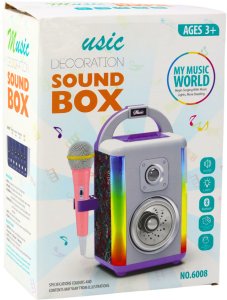 LeanToys Zestaw Muzyczny Sound Box Mikrofon Głośnik Bluetooth MP3 Nagrywanie LED 5