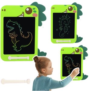 LeanToys Znikopis Tablica Do Rysowania Pisania LCD Rysik Dinozaur Zielony 2