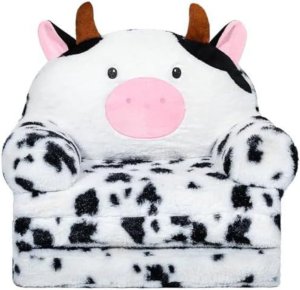 Rozkładany Fotel Dla Dziecka Krowa 3 Poziomowy Biało Czarny 50x50cm 3