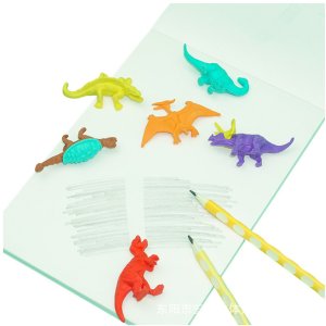 Zestaw Gumek Do Ścierania Zmazywania Szkolne Dinozaury 6szt 3