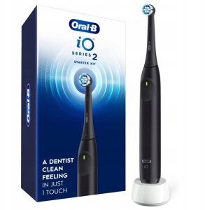 Oral-B Electric Toothbrush with Pressure sensor | iO2 | Rechargeable | For adults | Number of brush heads included 1 | Number of teeth brushing modes 3 | Black 1