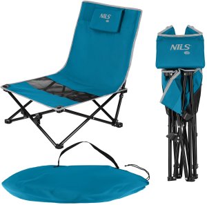 NC3306 KRZESŁO PLAŻOWE NIEBIESKO SZARE NILS CAMP 2