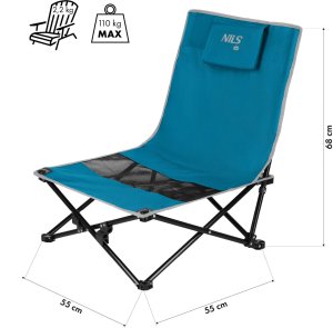 NC3306 KRZESŁO PLAŻOWE NIEBIESKO SZARE NILS CAMP 3