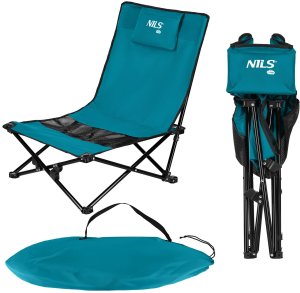 NC3306 KRZESŁO PLAŻOWE NIEBIESKO CZARNE NILS CAMP 2