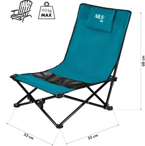 NC3306 KRZESŁO PLAŻOWE NIEBIESKO CZARNE NILS CAMP 3