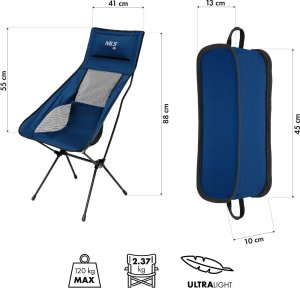NC3322 KRZESŁO SKŁADANE ULTRALIGHT GRANATOWE NILS CAMP 3