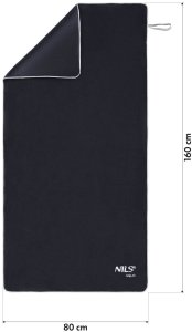 Nils Extreme NAR14 RĘCZNIK Z MIKROFIBRY FROTTE CZARNY 160X80cm NILS AQUA 4