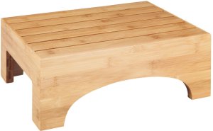 Taboret łazienkowy BAMBUSA, niski, bambusowy, WENKO 1