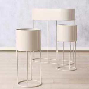 Metalowe stojaki na kwiaty AURELA, 3 sztuki 3