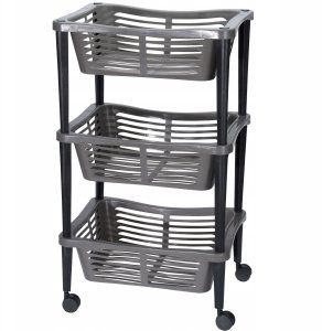 Uniwersalny wózek na kółkach TROLLEY do łazienki, regał, szafka - 3 poziomy 1