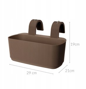 Doniczka na kwiaty, balkonowa z uchwytem, 21 x 29 cm 2