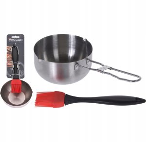 Rondelek z pędzlem, garnek z pędzelkiem do marynowania potraw, garnek do sosów z pędzelkiem, akcesoria do grilla 5