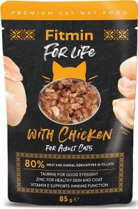 Fitmin  For life saszetka fileciki z kurczakiem w sosie dla kotów 85g 1
