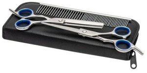 Barry King BARRY KING ZESTAW GROOMERSKI W ETUI 3szt  NOŻYCZKI DEGAŻÓWKI GRZEBIEŃ 2